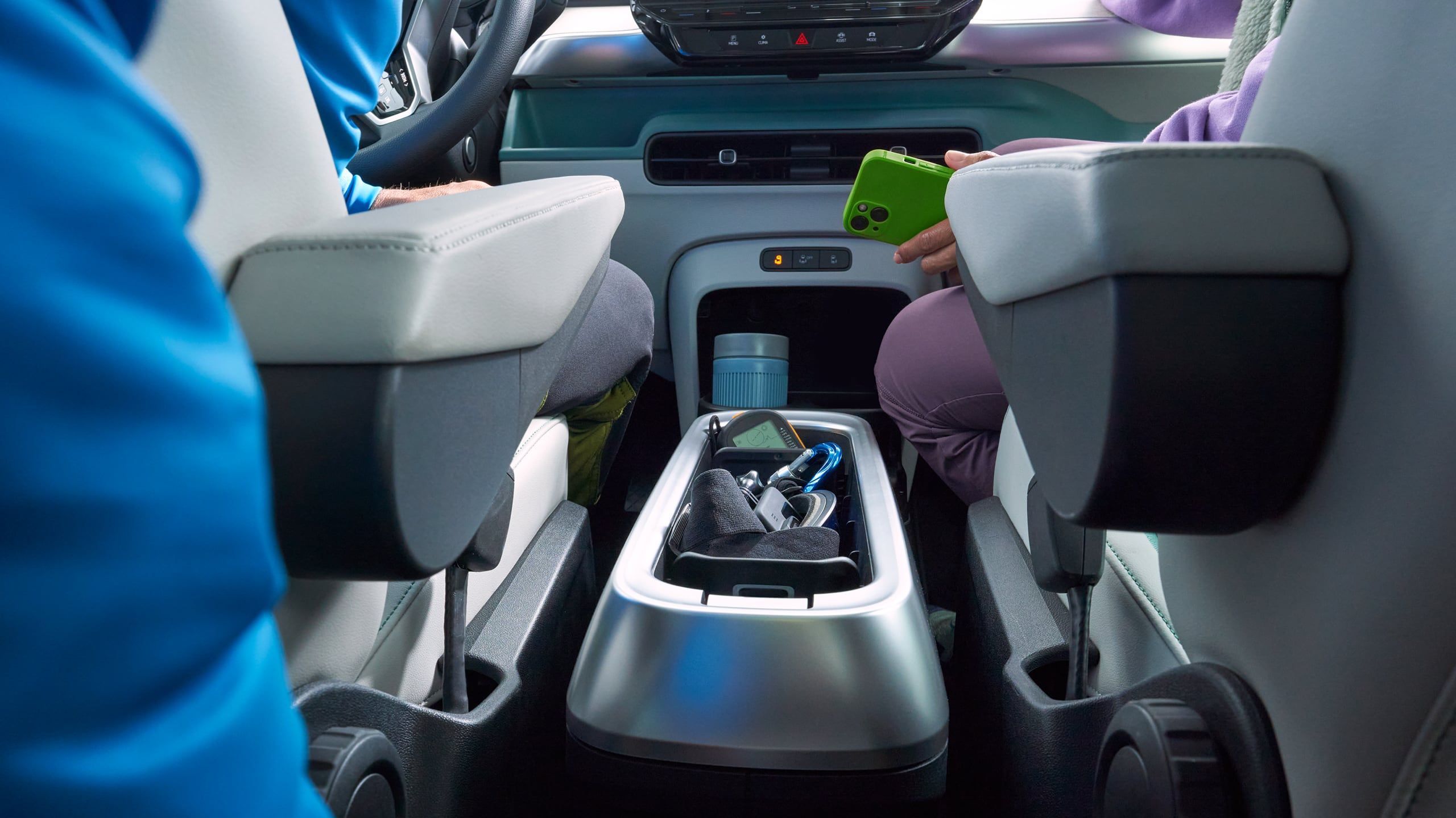 Interiér vozu Volkswagen ID. Buzz, detail Buzz Box