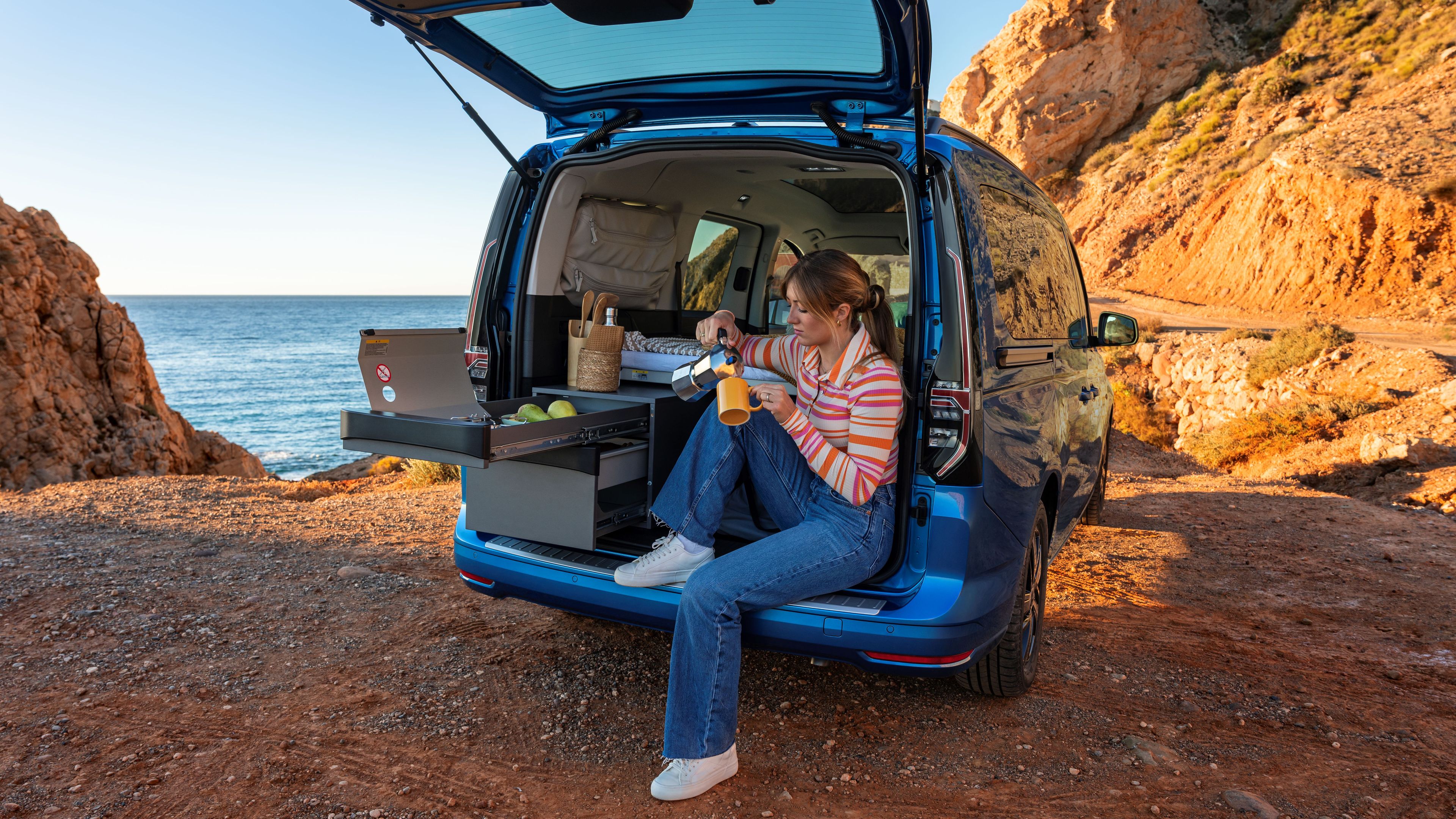 Schriftzug am Heck des VW Caddy California