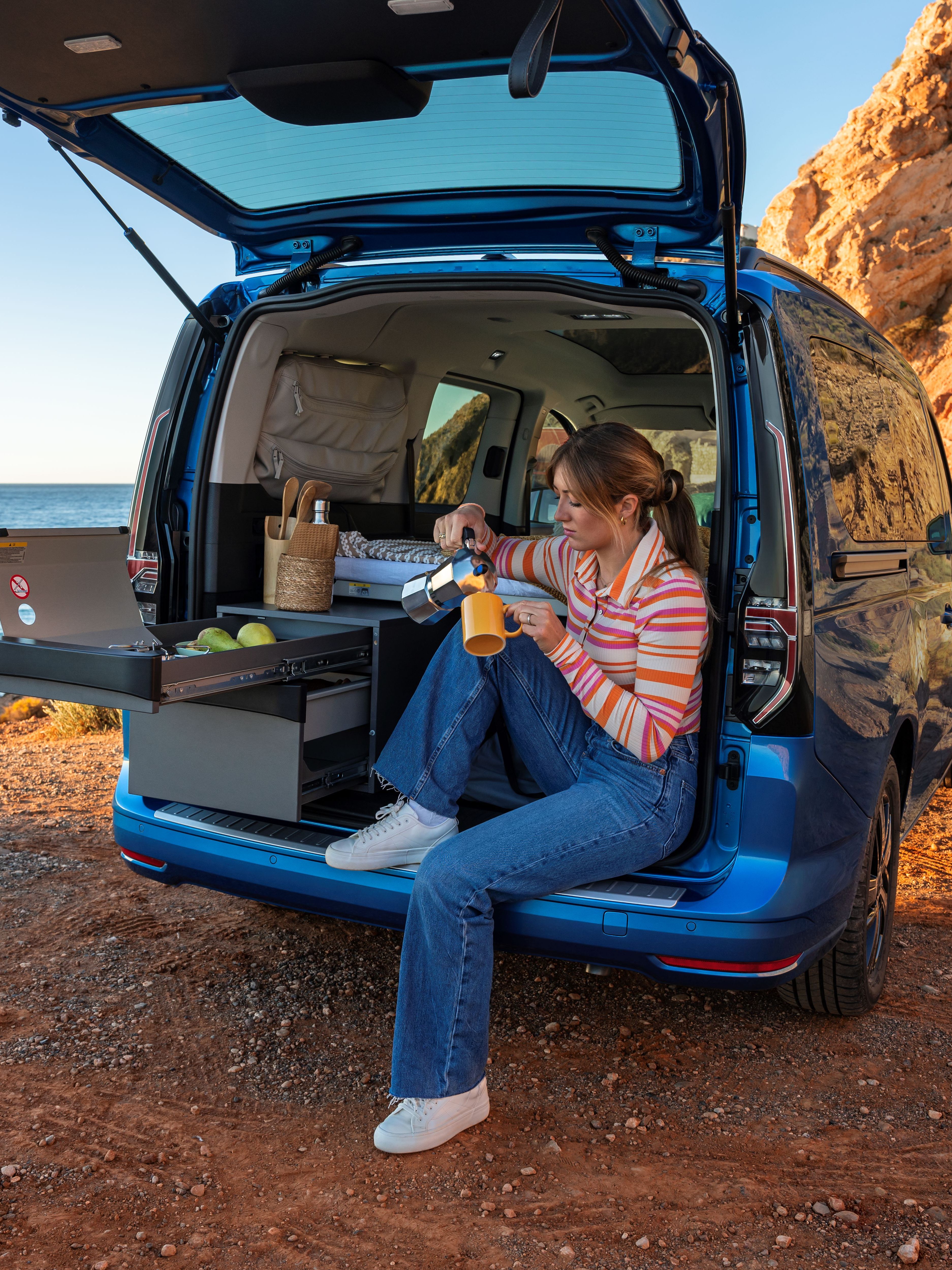 Schriftzug am Heck des VW Caddy California