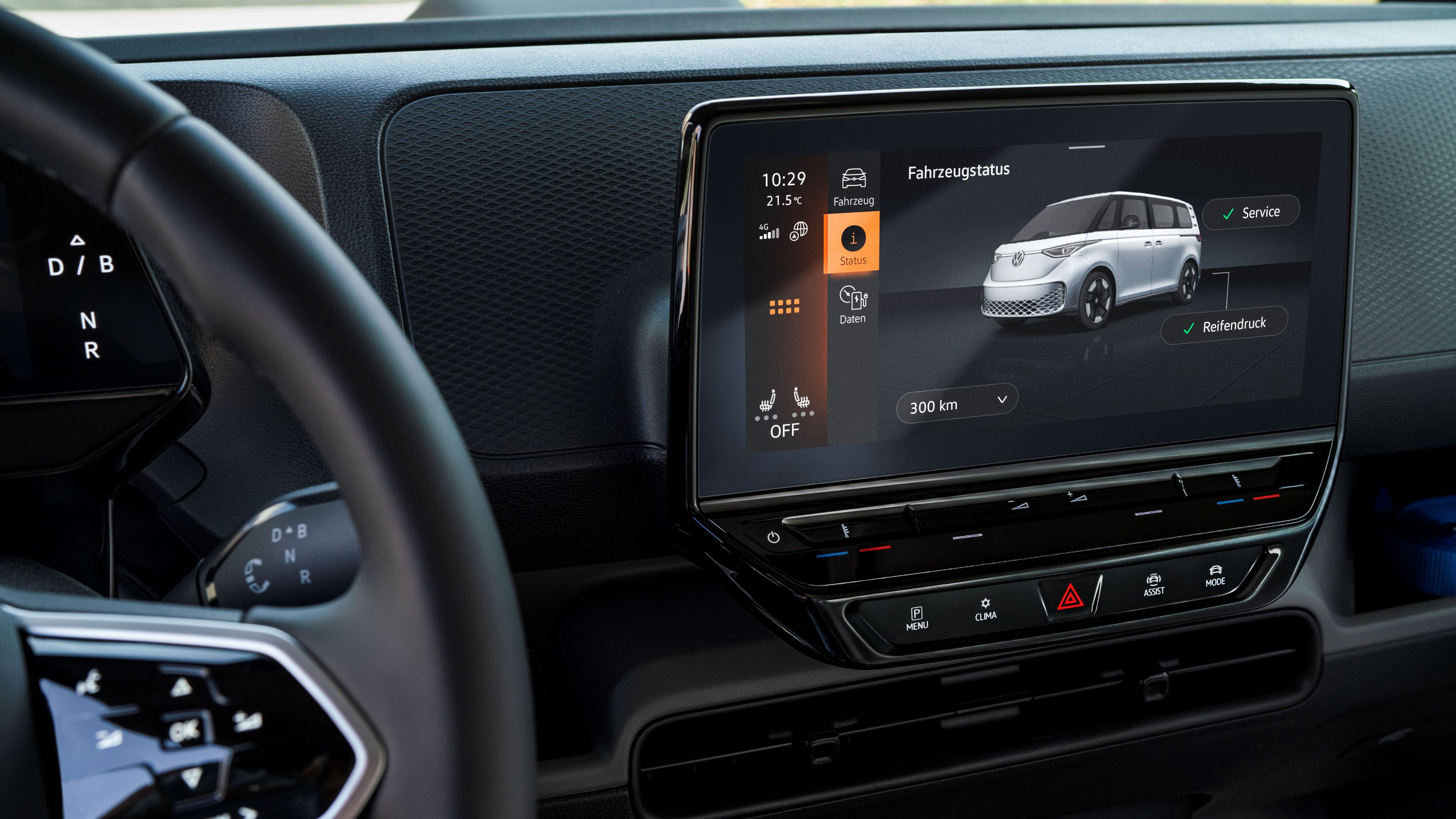 Infotainment modelu Volkswagen ID. Buzz Cargo