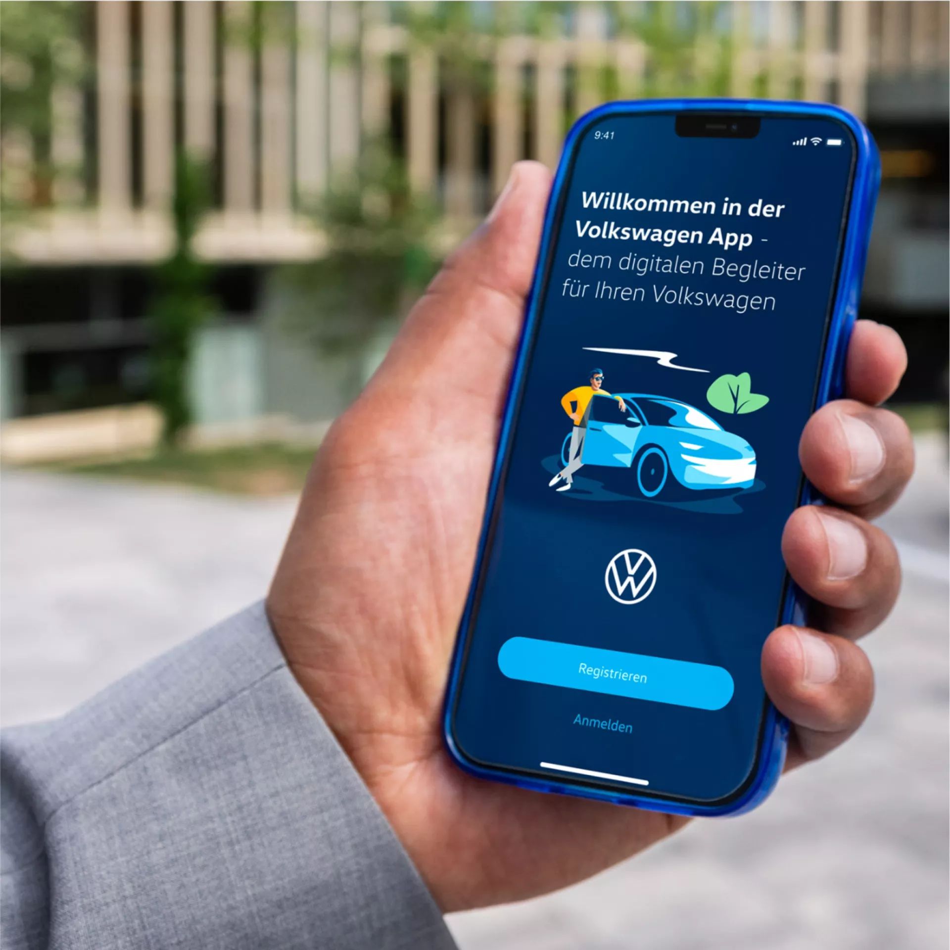 Detailní přihlašovací okno Volkswagen App