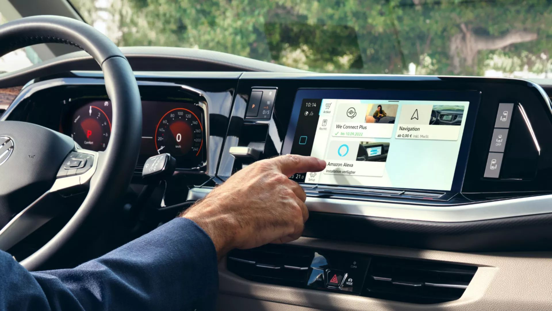 Interiér vozu Volkswagen Multivan, detail infotainment