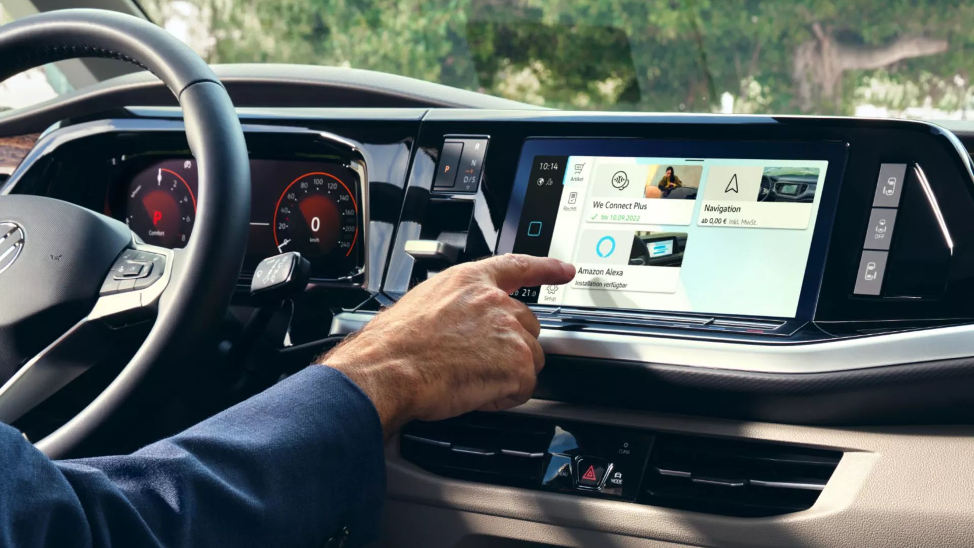 Interiér vozu Volkswagen Multivan, detail infotainment